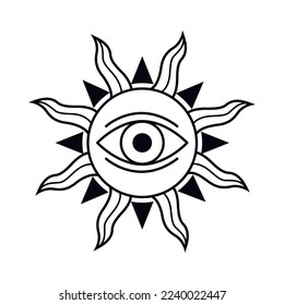 esoteric eye in sun icon