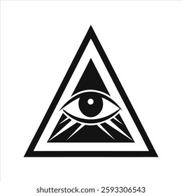 Esoteric Eye Symbol in Triangle Silhouette Logo