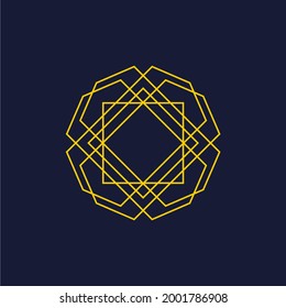 Esoteric Golden Geometric Shape Vector Outline
