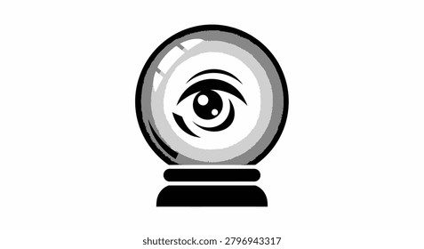Esoteric graphic for fortune telling, magic, and clairvoyance themes, perfect for spiritual branding or Halloween designs.