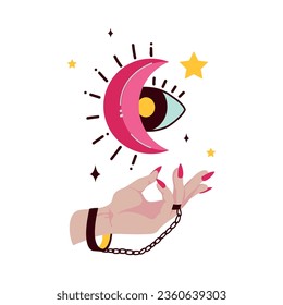 esoteric hand illustration vector isolated