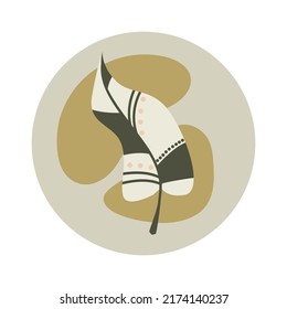 Esoteric icon for a blog with a feather. Mystical or magical blog in boho style on social networks.