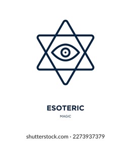 esoteric icon from magic collection. Thin linear esoteric, tattoo, mystic outline icon isolated on white background. Line vector esoteric sign, symbol for web and mobile