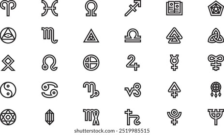 Esoteric icons High-Quality Vector Icons Collection with Editable Stroke. Ideal for Professional and Creative Projects.