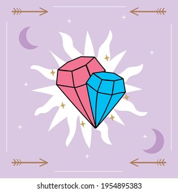Esoteric magic diamonds and moons