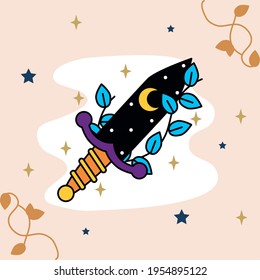 Esoteric and magic moon dagger