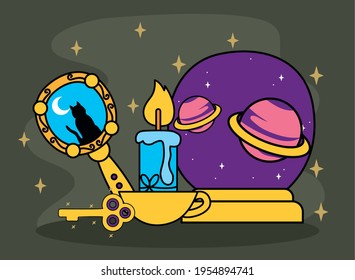 Esoteric mirror candle and sphere