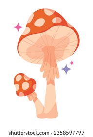 esoteric mushroom magic icon isolated