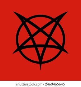 Esoteric occult pentagram, magic signs. Demon pentacle tattoo, magic mason seal, satan pentagram line vector symbols set. Alchemy, witchcraft esoteric or occult signs with pentagram stars in circle