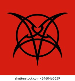 Esoteric occult pentagram, magic signs. Demon pentacle tattoo, magic mason seal, satan pentagram line vector symbols set. Alchemy, witchcraft esoteric or occult signs with pentagram stars in circle