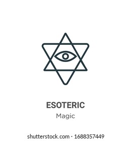 Esoteric outline vector icon. Thin line black esoteric icon, flat vector simple element illustration from editable magic concept isolated stroke on white background