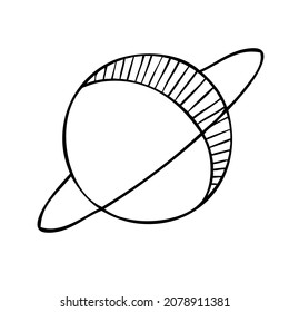 Esoteric planet symbol. Celestial signs. Vector illustration in hand drawn style