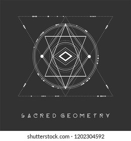 Esoteric sacred geometry vector on black background