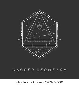 Esoteric sacred geometry vector on black background