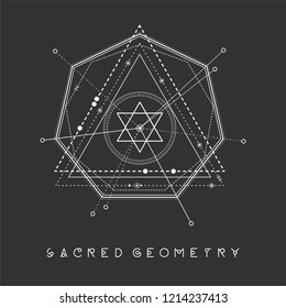 Esoteric sacred geometry vector on black background