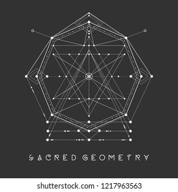 Esoteric sacred geometry vector on black background