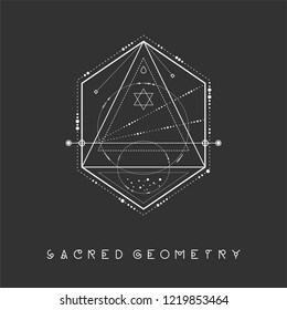 Esoteric sacred geometry vector on black background