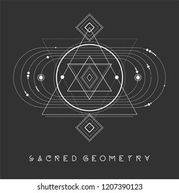 Esoteric sacred geomety vector on black background