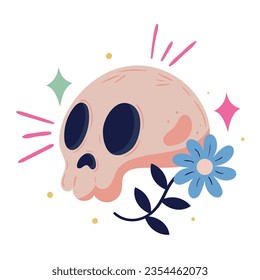 icono de muerte de cráneo esotérico aislado