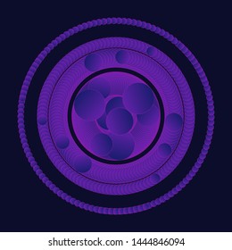 esoteric style atom like symbol in dark purple shades