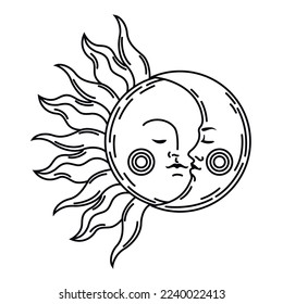 esoteric sun and moon icon