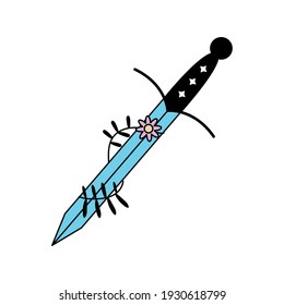 esoteric sword and flower icon