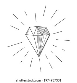 Esoteric symbol. Mystical and magical design with crystal