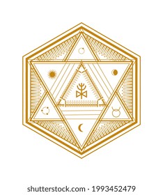 Esoteric symbol with occult sign vector on white background