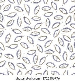 Esoteric symbol pattern. Eyes with a spiral on a white background