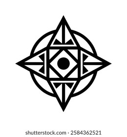 Esoteric symbol silhouette vector ornament.