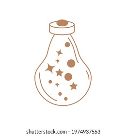 Esoteric symbols, alchemy and witchcraft art. Esoteric symbol. Mystical and magical design with magic potion