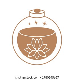 Esoteric symbols, alchemy and witchcraft art. Esoteric symbol. Mystical and magical design with magic potion