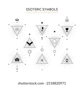 Esoteric symbols, clean and simple style, icon set