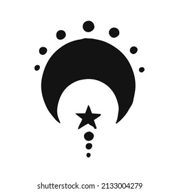 Esoteric symbols moon. Alchemy mystical magic elements for prints, posters, illustrations and patterns.