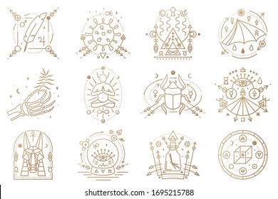 Esoteric Symbols Vector Outline Icon Alchemy Stock Vector (Royalty Free ...