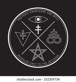 Esoteric typography, t-shirt graphics, vectors