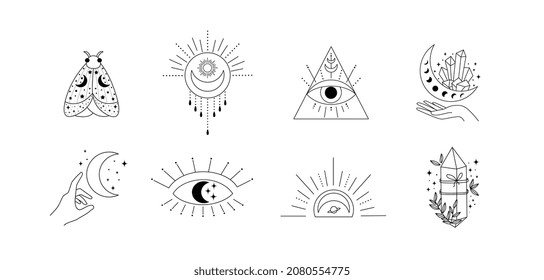 Esoteric vector set. Magic icons