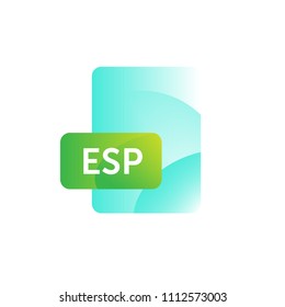 ESP format icon. Vector. Gradient flat style. Bright, fashionable illustration of icons. Image is isolated on white background. A modern icon for the site and presentation.