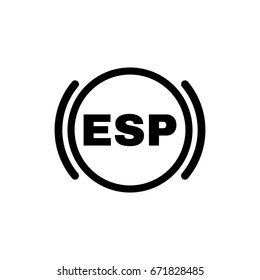 The Esp Icon. Electronic Stabilization And Car Symbol. Flat Design. Stock - Vector Illustration