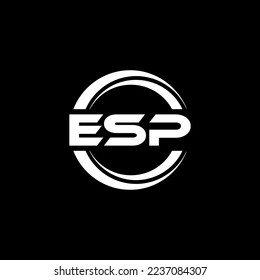 Diseño del logotipo de la carta ESP en la ilustración. Logo vector, diseños de caligrafía para logotipo, afiche, invitación, etc.