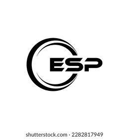 Diseño del logotipo de la carta ESP en la ilustración. Logo vector, diseños de caligrafía para logotipo, afiche, invitación, etc.