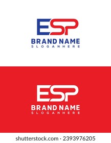 ESP Letter Logo Design Template, Creative Letter ES and P logo design
