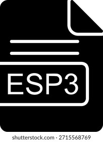 Design do ícone de estilo de glifos de formato de arquivo ESP3
