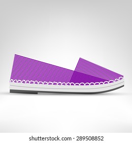 Espadrille. Traditional spanish light weight shoes. 