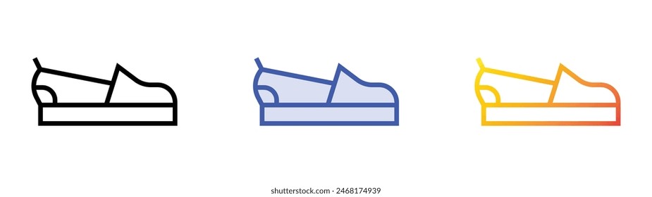 espadrilles icon. Linear, Blue Fill and Gradient Style Design Isolated On White Background