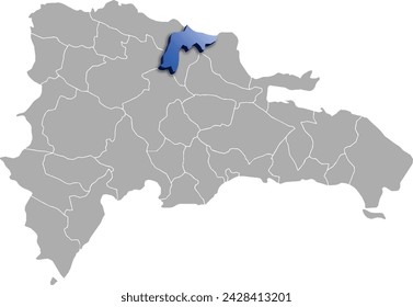 ESPAILLAT DEPARTMENT MAP STATE OF Dominican Republic 3D ISOMETRIC MAP