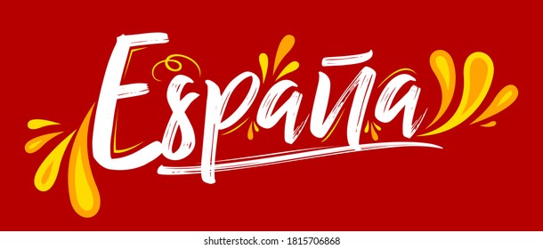 Espana. Spain Spanish text. Patriotic Banner design flag colors vector illustration.