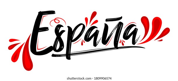 Espana Spain Spanish text,Patriotic Banner design flag colors vector illustration.