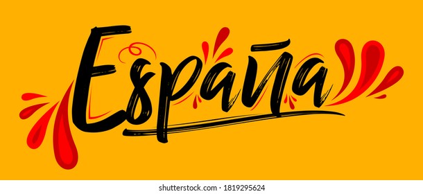 Espana Spain Spanish text,Patriotic Banner design flag colors vector illustration.