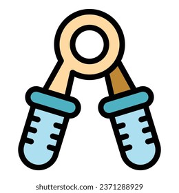 Espander icon outline vector. Hand grip. Iron power color flat